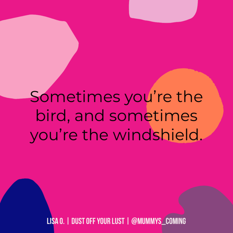 Sometimes you're the bird, and sometimes you're the windshield.